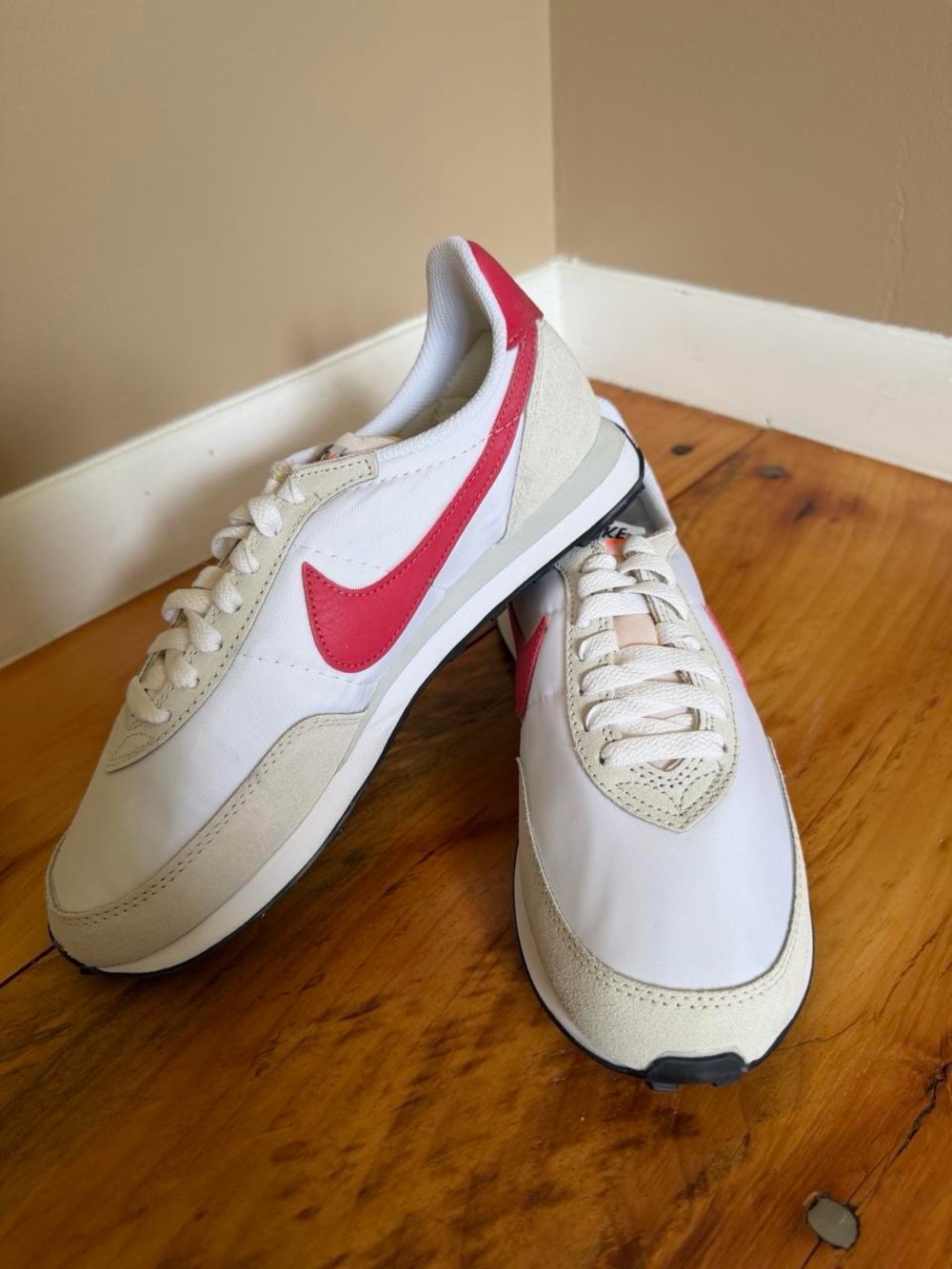 Nike women’s White Sneakers with Red Swoosh